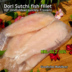 Fish DORI sutchi fillets IQF brand NASUBA Medan NBL 300-400 +/- 11" 28cm/pc - REPACKED (price/pack 700g 2pcs)